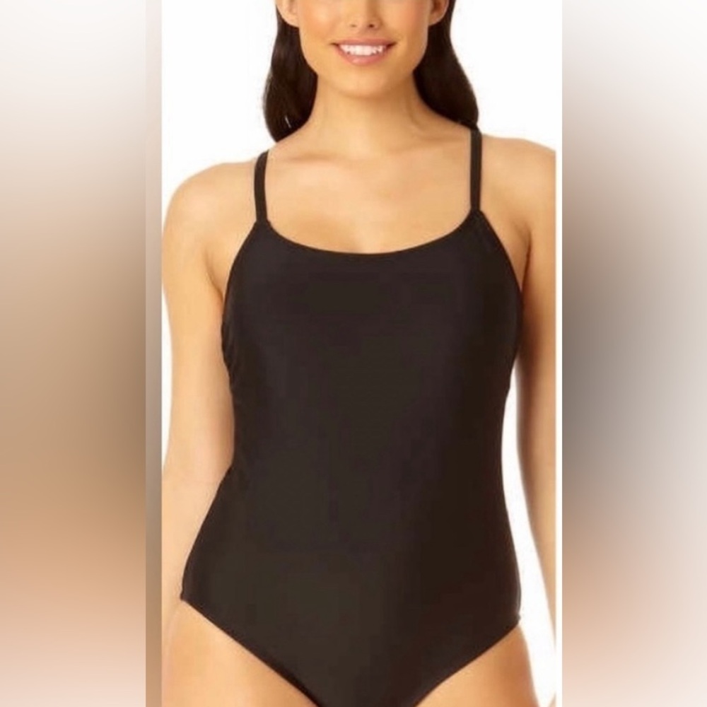 Hurley Strappy One Piece Swimsuit‎ Womens M Black EUC